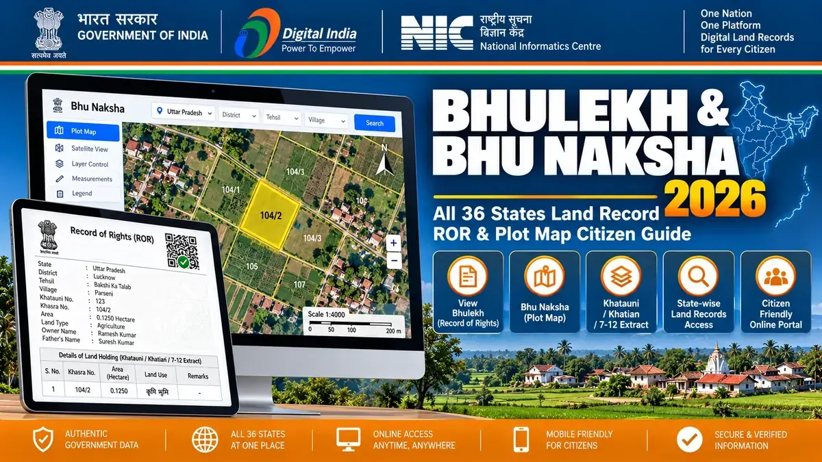 All-India Bhulekh & Bhu Naksha Citizen Portal Guide