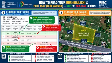 ROR Text Ownership Register vs Bhu Naksha Cadastral Plot Map Buyer Safety Guide